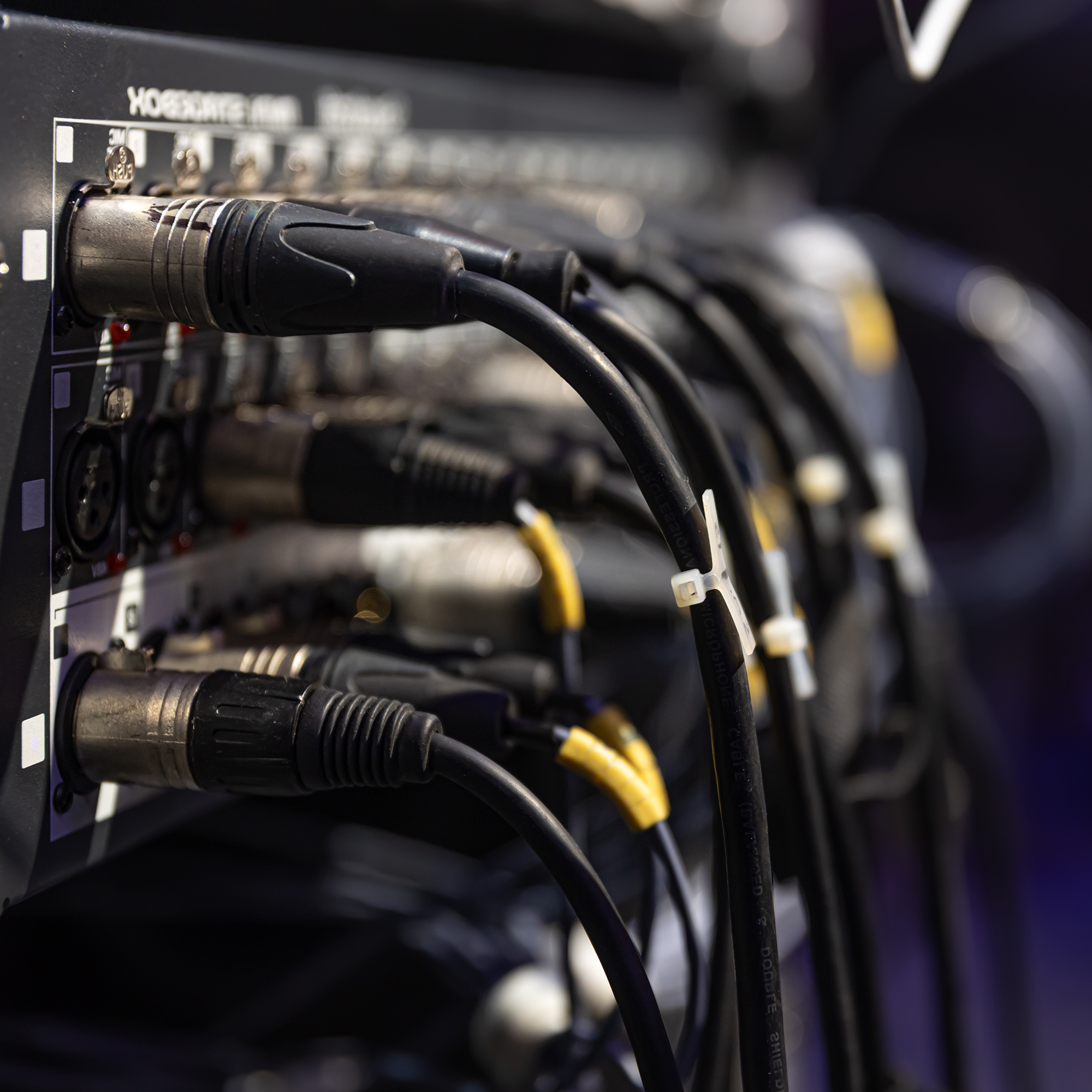 Sound Connectors Included In The Audio Mixer Close Up.